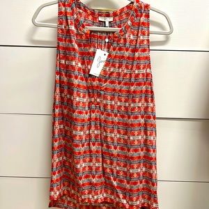 Joie blue and red Aztec top size L NWT